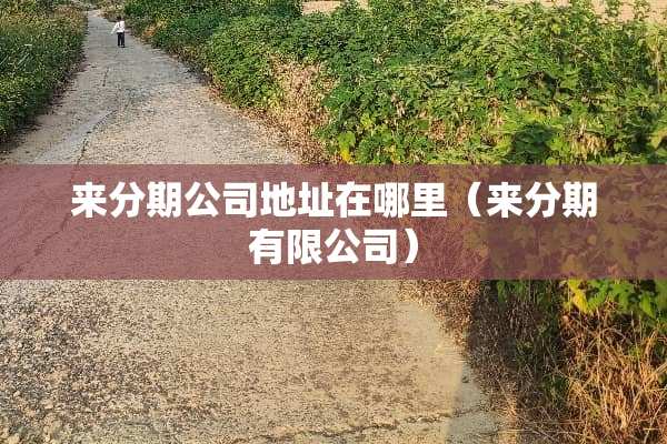 来分期公司地址在哪里（来分期有限公司）
