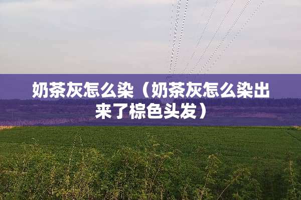 奶茶灰怎么染（奶茶灰怎么染出来了棕色头发）