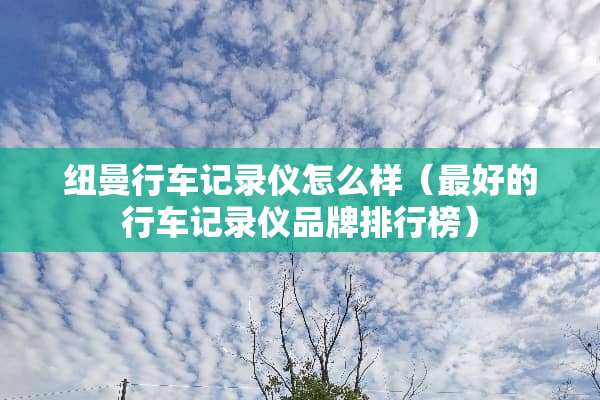 纽曼行车记录仪怎么样（最好的行车记录仪品牌排行榜）