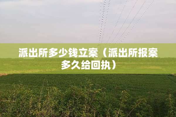 派出所多少钱立案（派出所报案多久给回执）