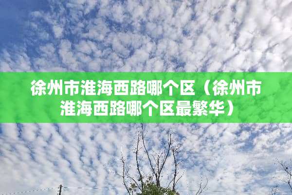 徐州市淮海西路哪个区（徐州市淮海西路哪个区最繁华）