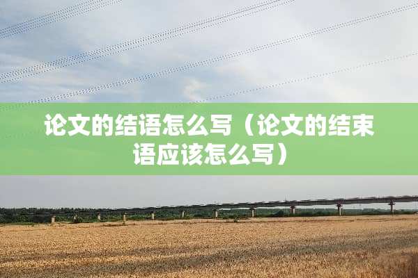 论文的结语怎么写（论文的结束语应该怎么写）