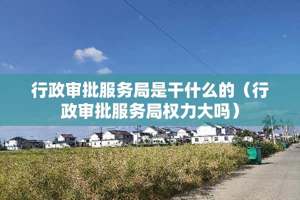 行政审批服务局是干什么的（行政审批服务局权力大吗）