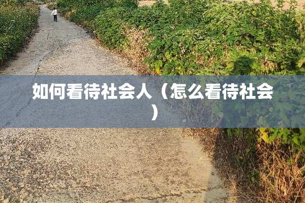 如何看待社会人（怎么看待社会）