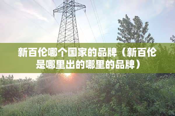 新百伦哪个国家的品牌（新百伦是哪里出的哪里的品牌）