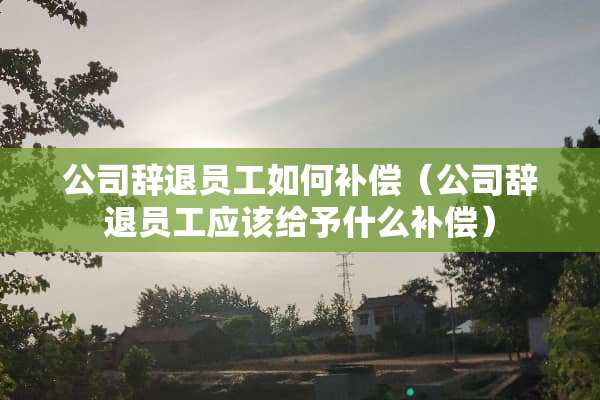公司辞退员工如何补偿（公司辞退员工应该给予什么补偿）