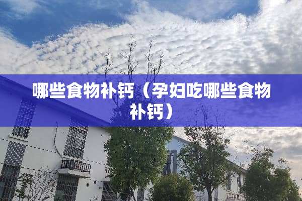 哪些食物补钙（孕妇吃哪些食物补钙）