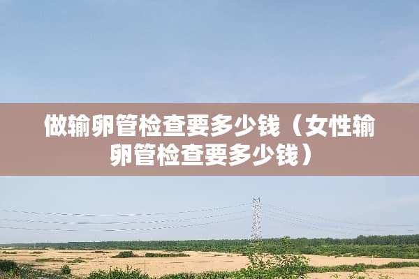 做输卵管检查要多少钱（女性输卵管检查要多少钱）