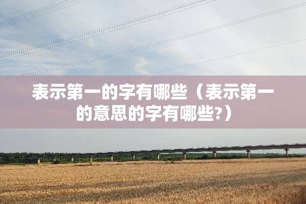 表示第一的字有哪些（表示第一的意思的字有哪些?）
