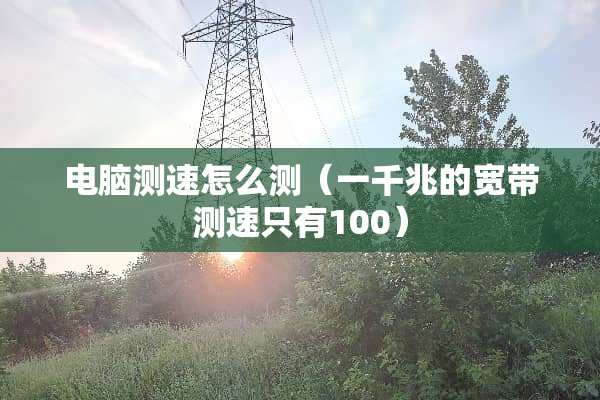 电脑测速怎么测（一千兆的宽带测速只有100）