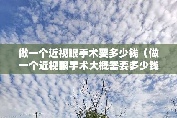 做一个近视眼手术要多少钱（做一个近视眼手术大概需要多少钱）
