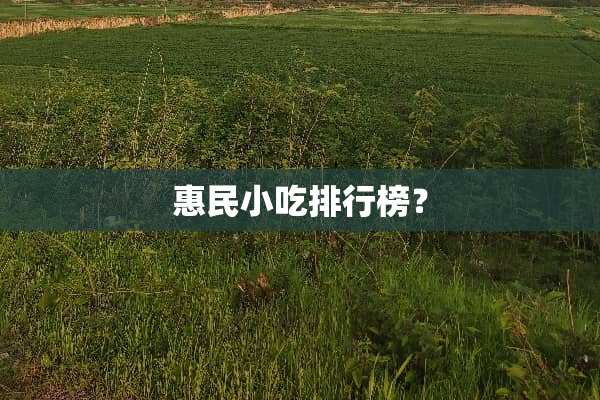 惠民小吃排行榜？