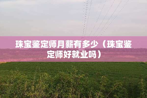 珠宝鉴定师月薪有多少（珠宝鉴定师好就业吗）