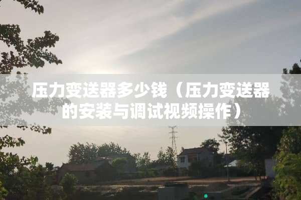 压力变送器多少钱（压力变送器的安装与调试视频操作）