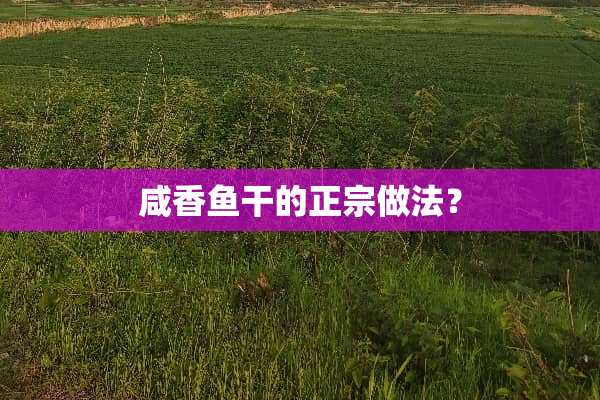 咸香鱼干的正宗做法？