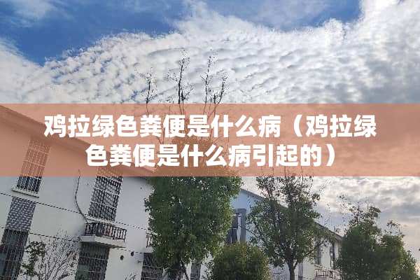 鸡拉绿色粪便是什么病（鸡拉绿色粪便是什么病引起的）