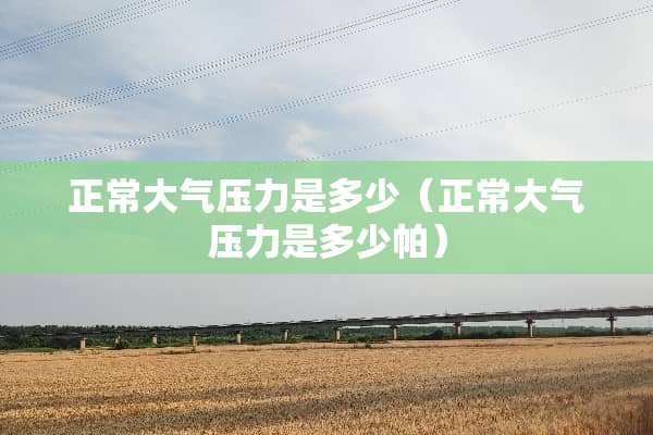 正常大气压力是多少（正常大气压力是多少帕）