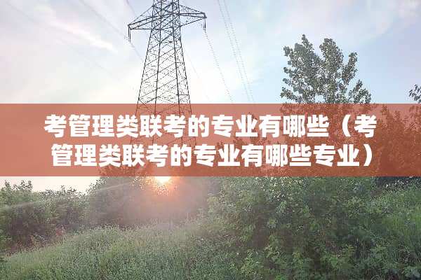考管理类联考的专业有哪些（考管理类联考的专业有哪些专业）
