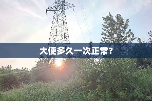 大便多久一次正常？