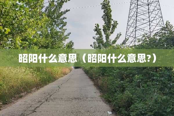 昭阳什么意思（昭阳什么意思?）