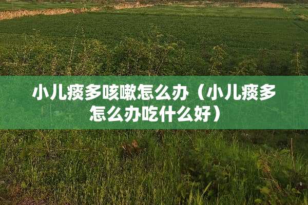 小儿痰多咳嗽怎么办（小儿痰多怎么办吃什么好）