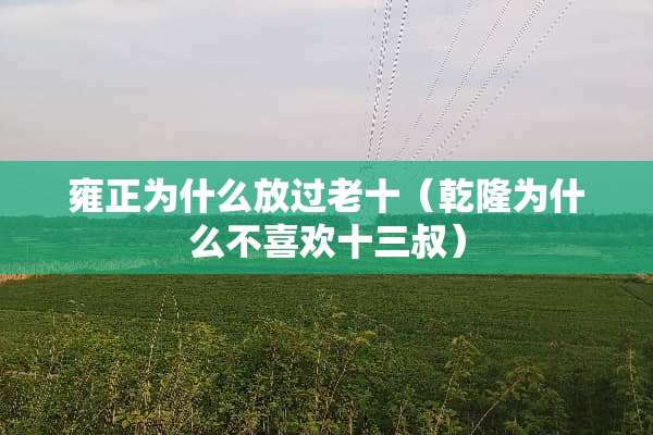 雍正为什么放过老十（乾隆为什么不喜欢十三叔）