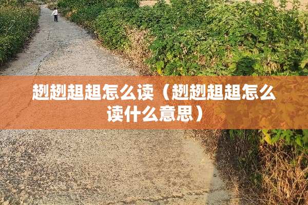 趔趔趄趄怎么读（趔趔趄趄怎么读什么意思）