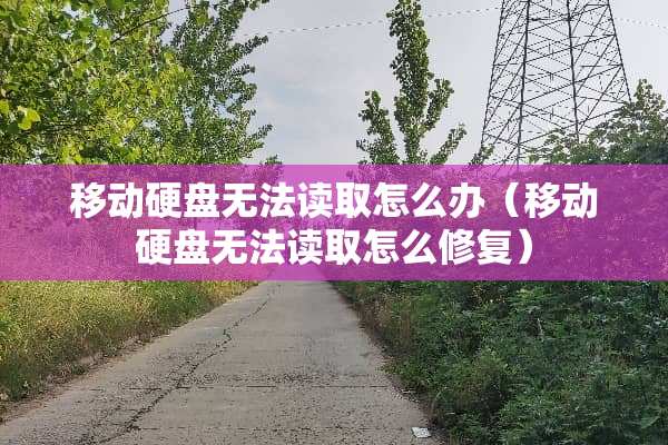 移动硬盘无法读取怎么办（移动硬盘无法读取怎么修复）