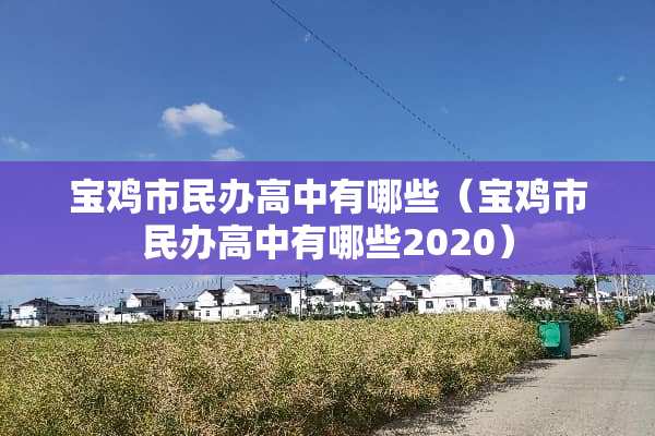 宝鸡市民办高中有哪些（宝鸡市民办高中有哪些2020）