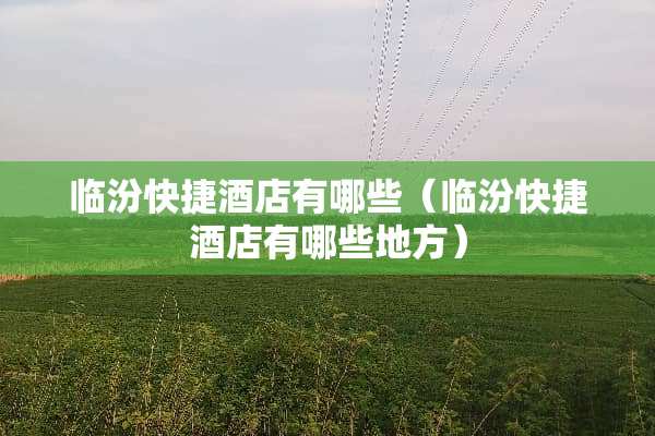 临汾快捷酒店有哪些（临汾快捷酒店有哪些地方）