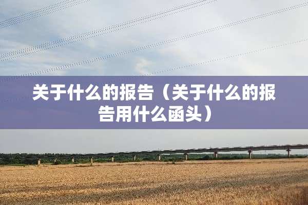 关于什么的报告（关于什么的报告用什么函头）