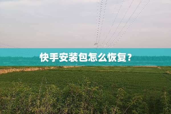 快手安装包怎么恢复？