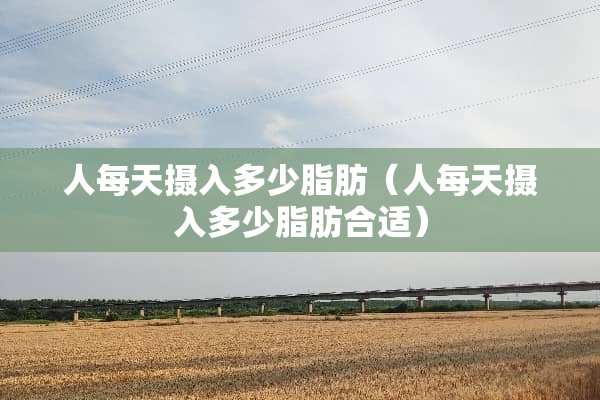 人每天摄入多少脂肪（人每天摄入多少脂肪合适）
