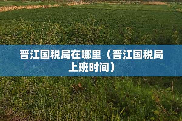 晋江国税局在哪里（晋江国税局上班时间）