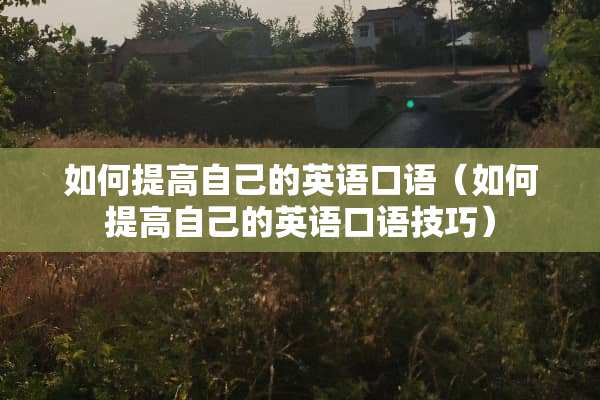 如何提高自己的英语口语（如何提高自己的英语口语技巧）