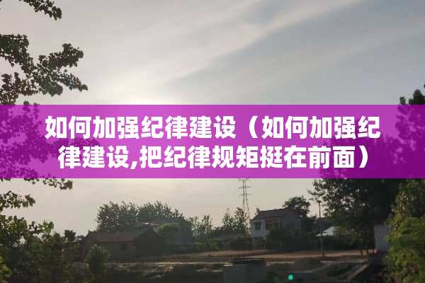 如何加强纪律建设（如何加强纪律建设,把纪律规矩挺在前面）