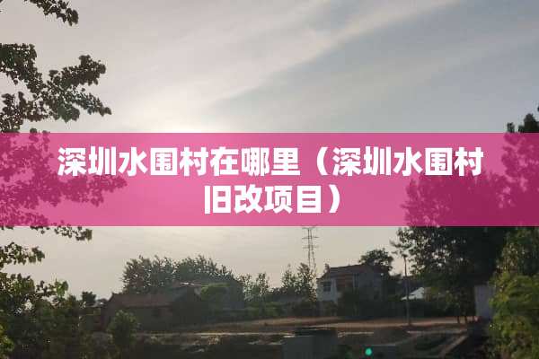深圳水围村在哪里（深圳水围村旧改项目）