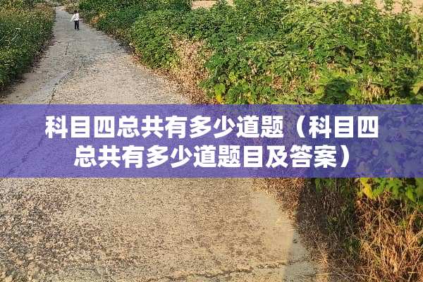 科目四总共有多少道题（科目四总共有多少道题目及答案）