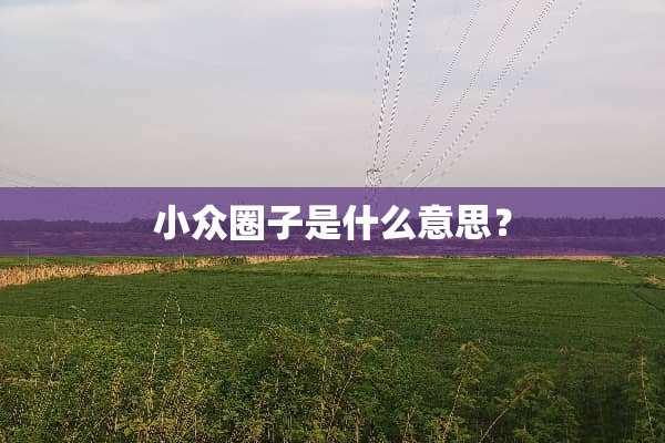 小众圈子是什么意思？