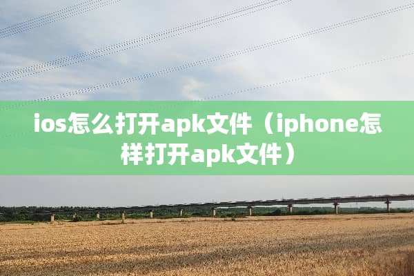 ios怎么打开apk文件（iphone怎样打开apk文件）