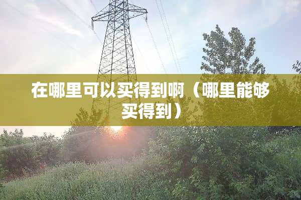 在哪里可以买得到啊（哪里能够买得到）