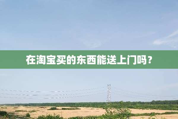 在淘宝买的东西能送上门吗？
