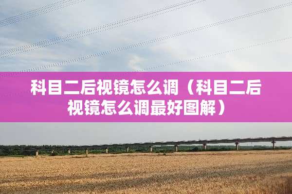 科目二后视镜怎么调（科目二后视镜怎么调最好图解）