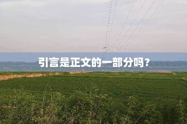 引言是正文的一部分吗？