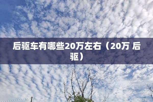 后驱车有哪些20万左右（20万 后驱）