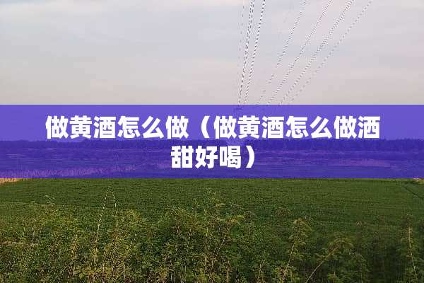 做黄酒怎么做（做黄酒怎么做洒甜好喝）
