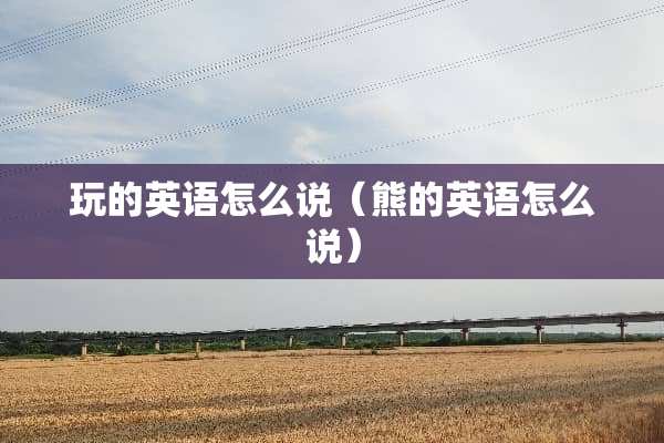 玩的英语怎么说（熊的英语怎么说）
