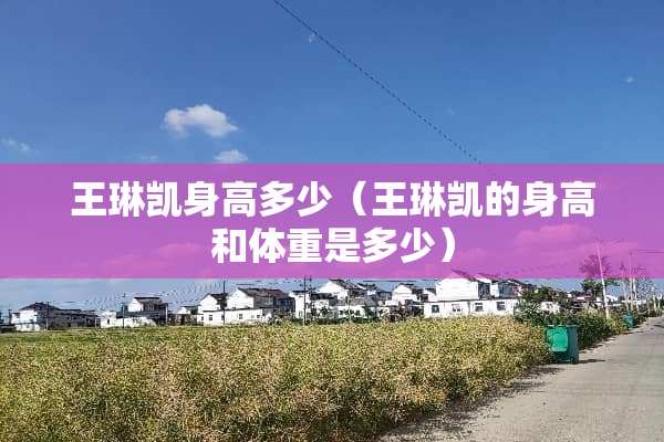 王琳凯身高多少（王琳凯的身高和体重是多少）