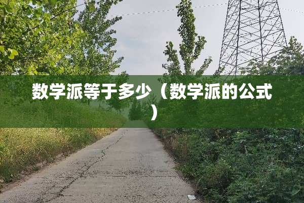 数学派等于多少（数学派的公式）
