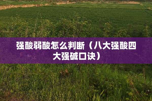 强酸弱酸怎么判断（八大强酸四大强碱口诀）